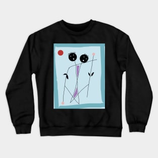 Kids Crossing Stick Figure Crewneck Sweatshirt